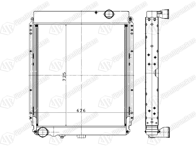 6212К-1301010 Радиатор водяной ЛИАЗ-6212 дв. Cat,MAN 1 ряд алюм (6212К.1301010) (КОМПОЗИТ ГРУПП)