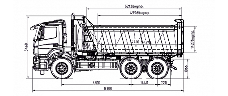 Самосвал КАМАЗ 6580-87(S5) с колесной формулой 6х4