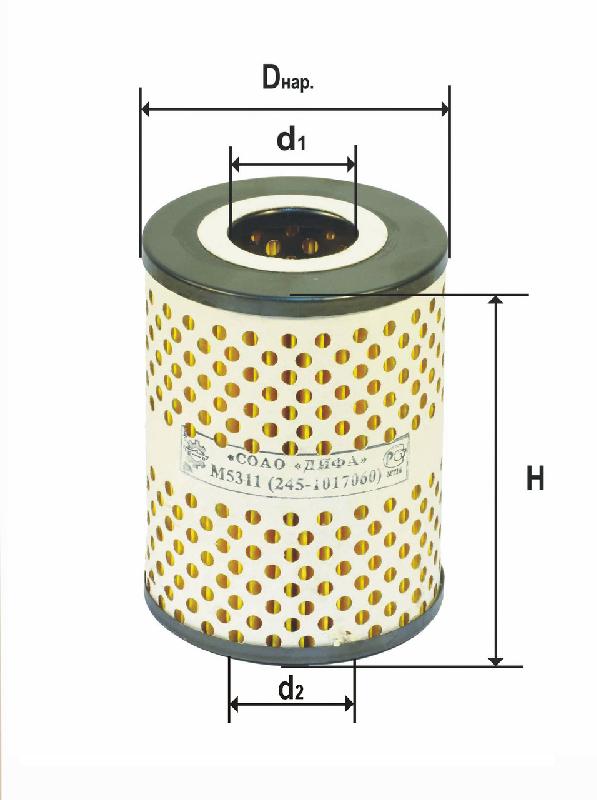 245-1017060 Элемент фильтра масляного (ЭФМ) М5311 (DIFA 5311) (Дифа)