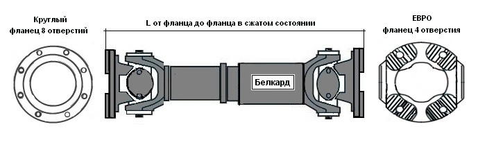 6317-2203010-02 Вал карданный МАЗ-6317 (8 отв.) L=1439+60мм (ОАО Белкард)